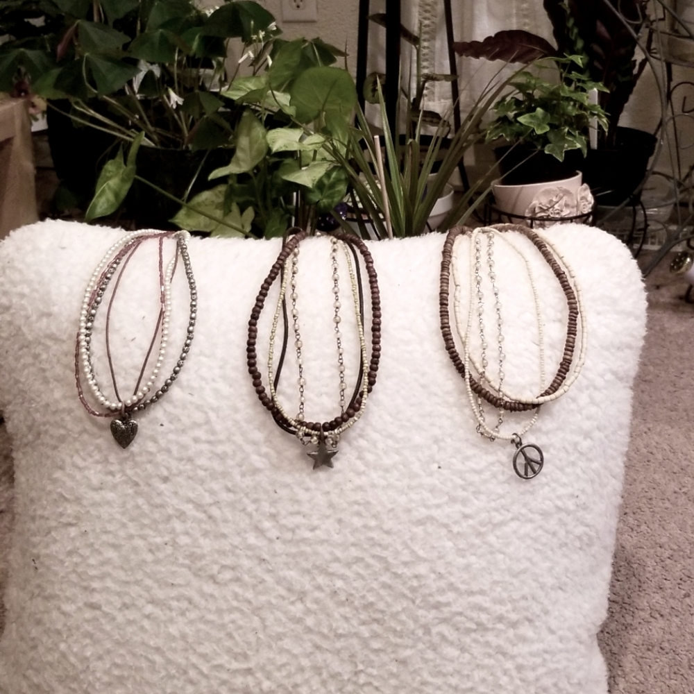 Beaded trio of necklaces